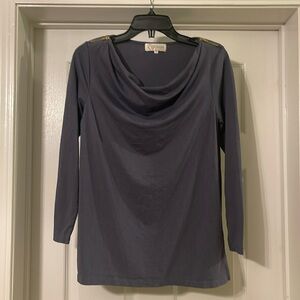 Texere - long sleeve gray top with zippers - bamboo viscose blend - size M